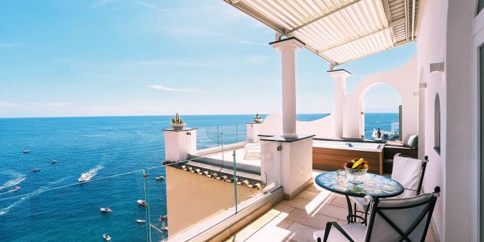 Panorama dalla terrazza dell'Hotel Montemare a Positano