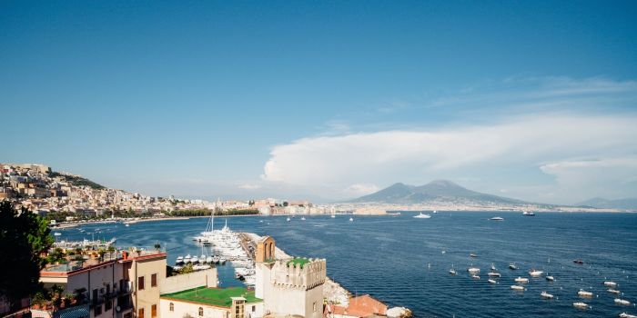 panoramic view from Posillipo over the Bay of Naples