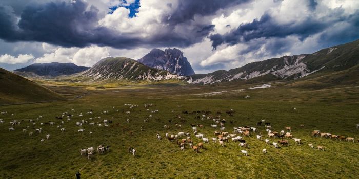 Luxury Abruzzo travel – scenic panorama of a town in the hills