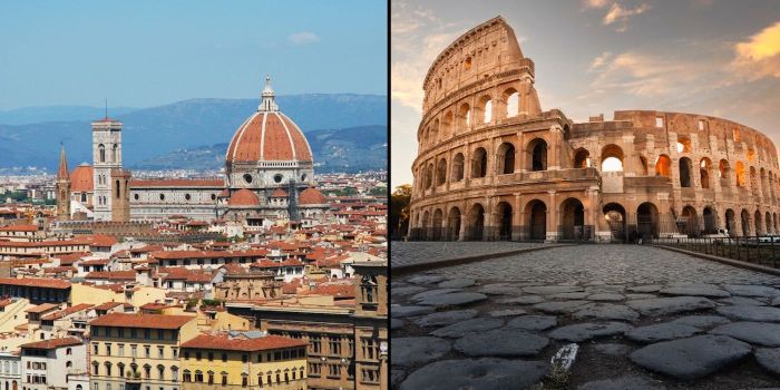 How many days in Florence and Rome