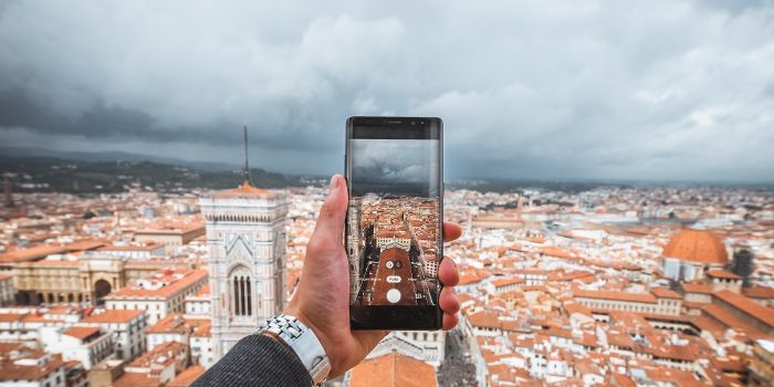 A tourist photographs Florence for Instagram