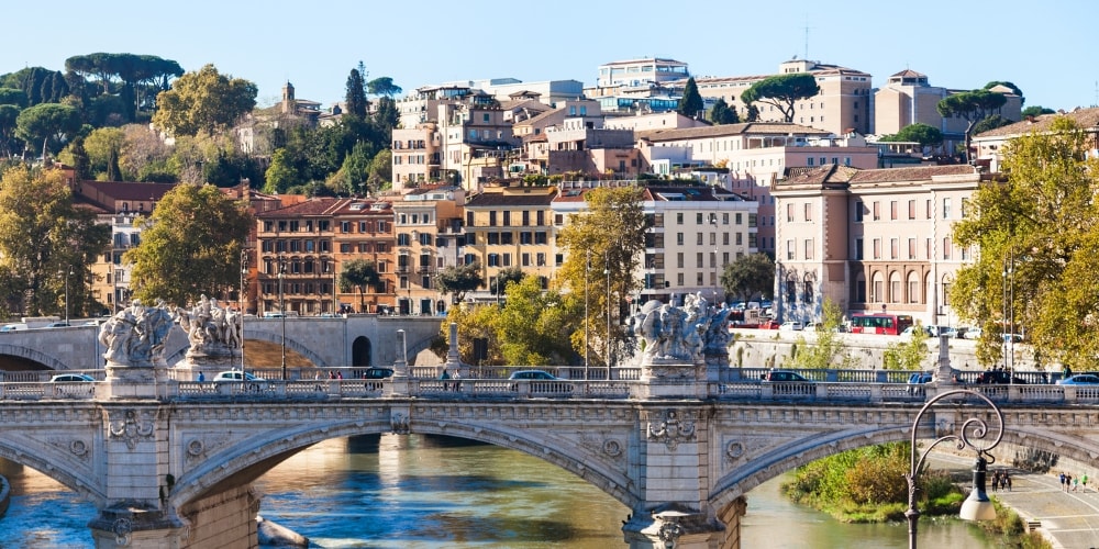  Landscape of Rome with a view on Umberto I Bridge