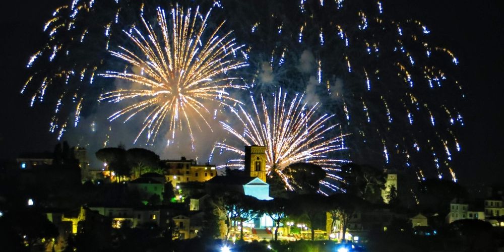 Fireworks in Ravello during a local event Fireworks in Ravello during a local event