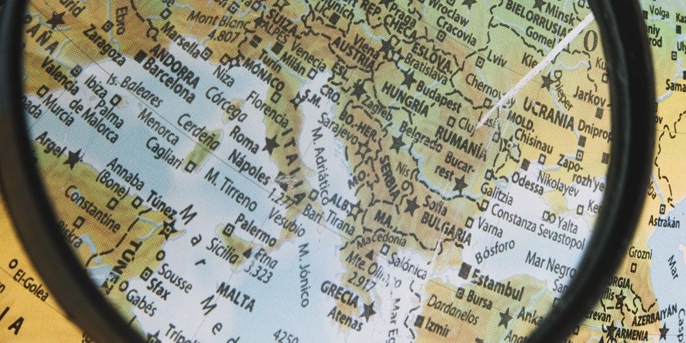 L'Italia su una mappa geografica