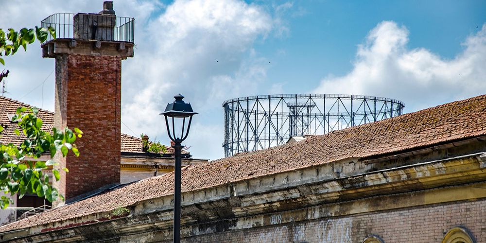 Vista del Gazometro Testaccio Roma
