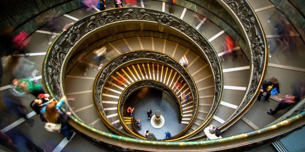 La scala del Bramante ai Musei Vaticani La scala del Bramante ai Musei Vaticani