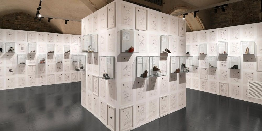 Inside the Salvatore Ferragamo 1898-1960 exhibition at the Ferragamo Museum in Florence with iconic Ferragamo shoes Inside the Salvatore Ferragamo 1898-1960 exhibition at the Ferragamo Museum in Florence with iconic Ferragamo shoes