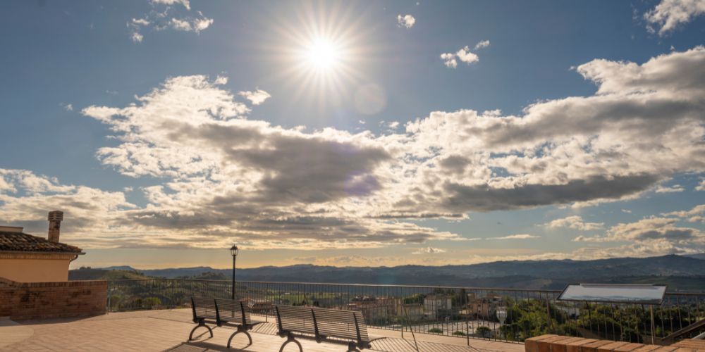 View of the Sibillini Mountains from the panoramic balcony