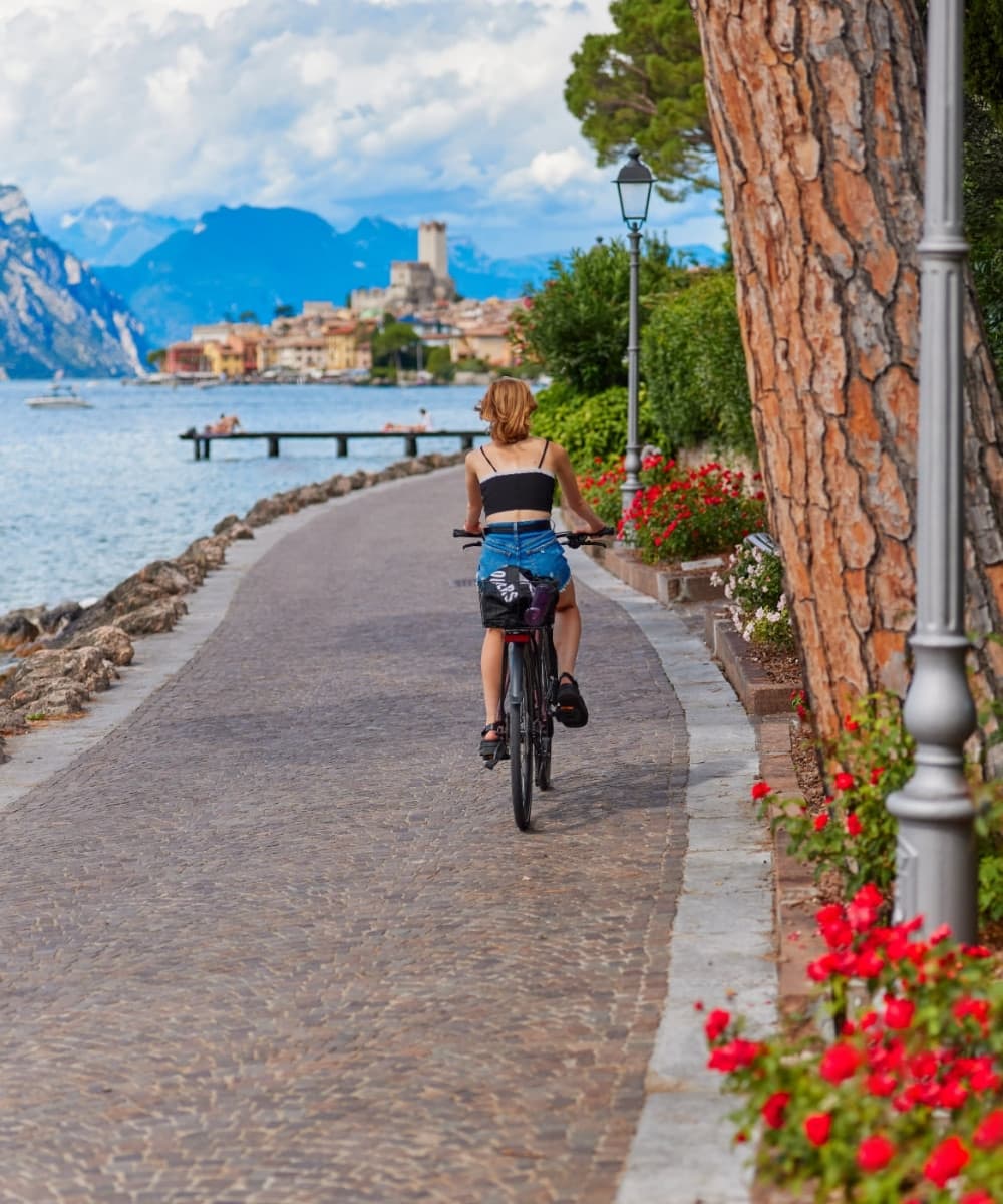 Malcesine, Lakeside Cycle path  Malcesine, Lakeside Cycle path