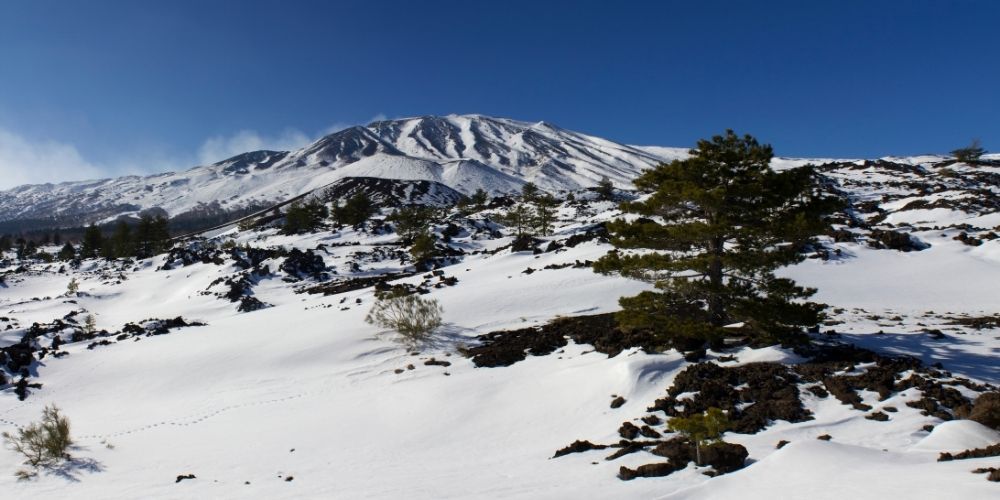 Ski and winter sport on Etna at Piano Provenzana Linguaglossa