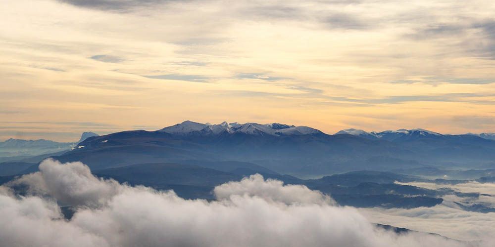 Torre San Patrizio, view of the Sibillini mountains