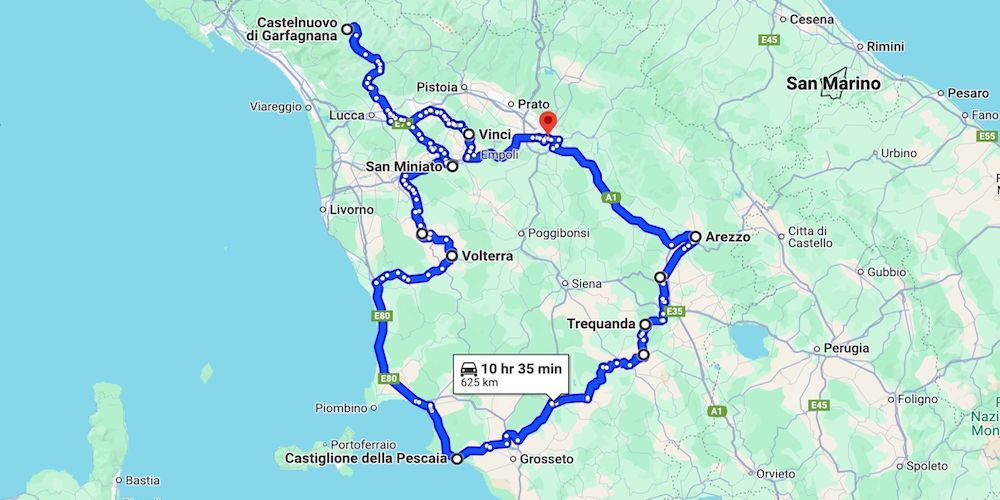 Tuscany road trip itinerary: the route Tuscany road trip itinerary: the route