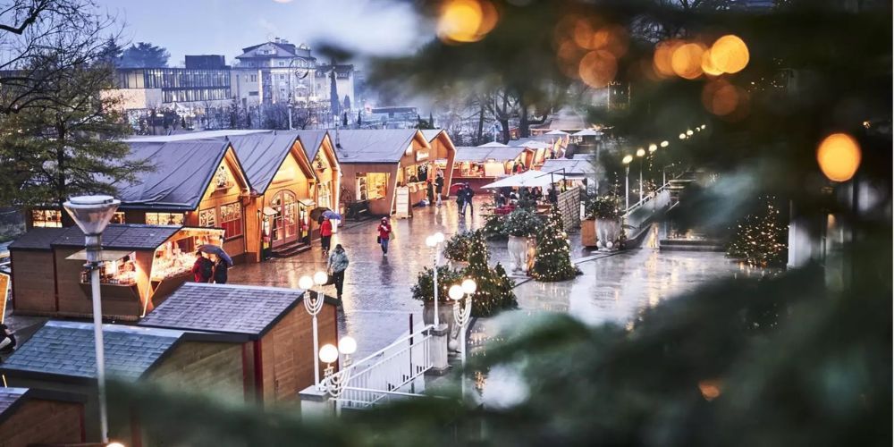 La città di Merano durante il Mercatino